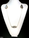 Oco Geode Triple Slice Necklace with Gold Plating (32 Inches) (1 Piece)