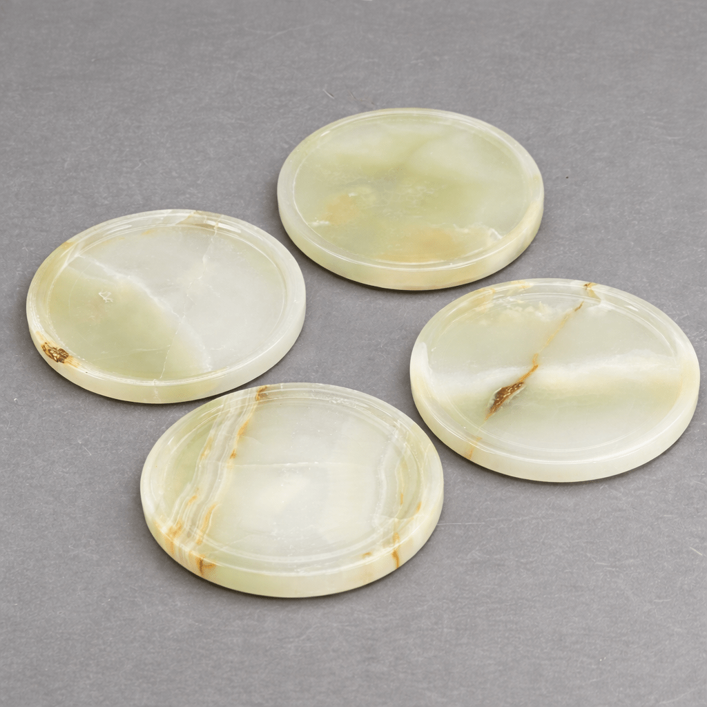 Onyx Round Drink Coaster (4 inches) (1 Piece) Gemstone Home Decor