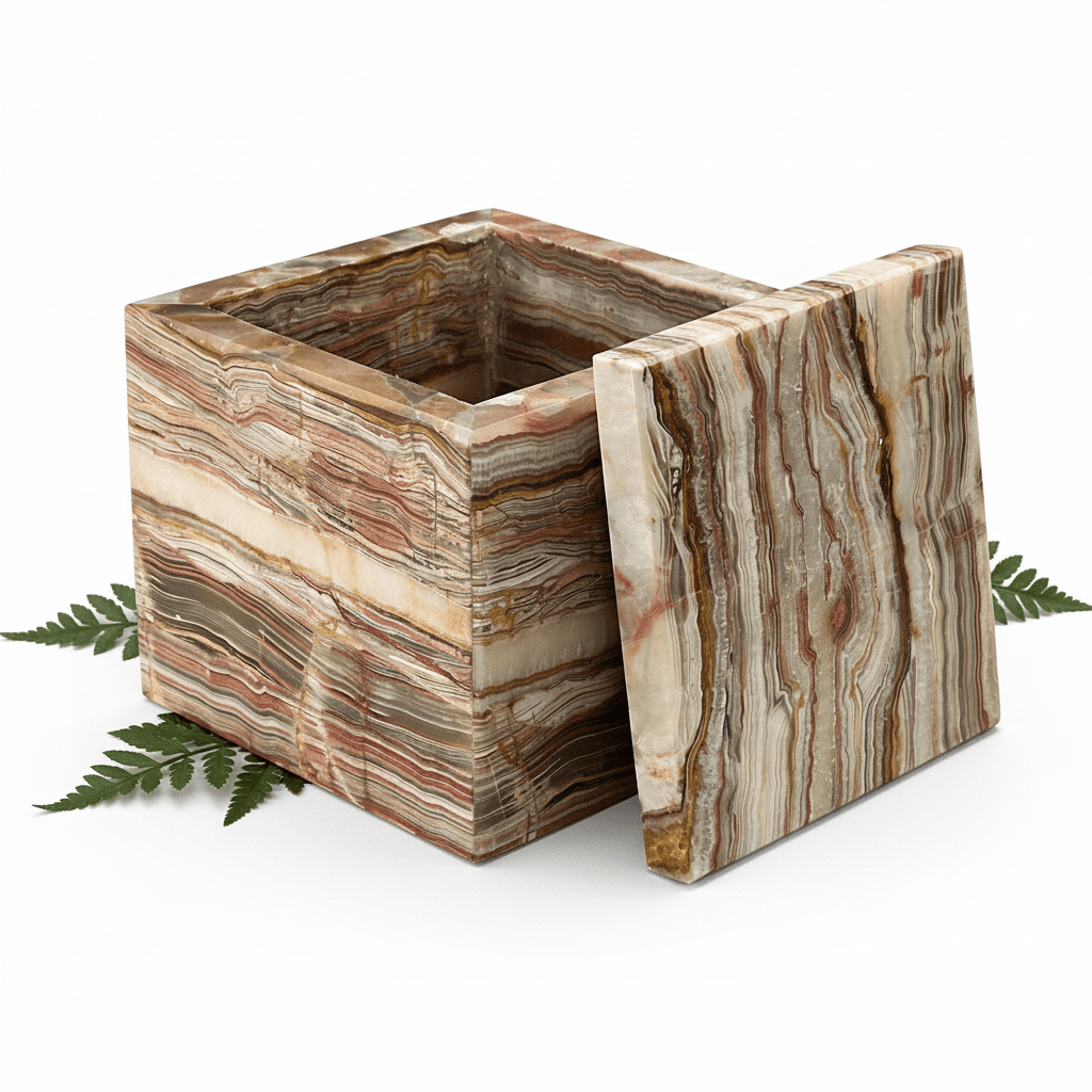 Onyx Square Box (4 inches) Gemstone Home Decor