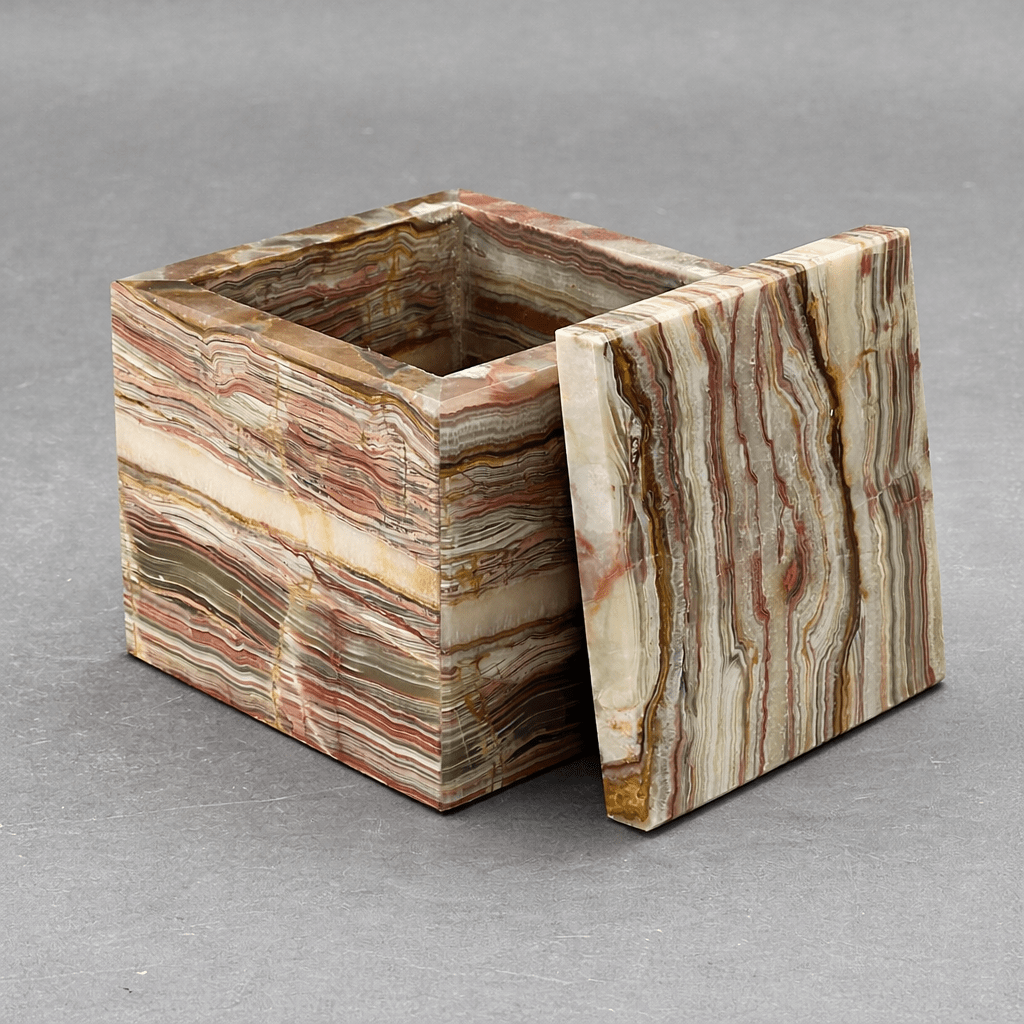 Onyx Square Box (4 inches) Gemstone Home Decor