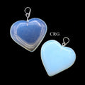 Opalite Heart Pendant with Silver Plated Bail (1 Inch) (1 Piece) (INJD)