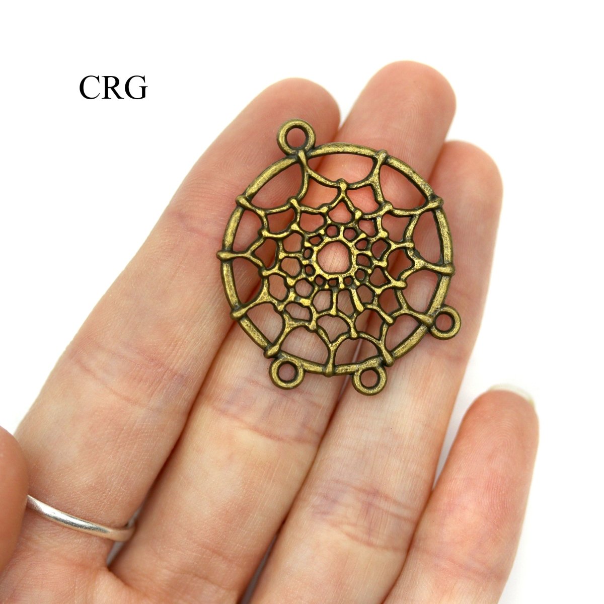 PACK OF 10 - Dream Catcher Connector Charm Pendant / 33x28mm avg