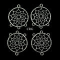 PACK OF 10 - Dream Catcher Connector Charm Pendant / 33x28mm avg
