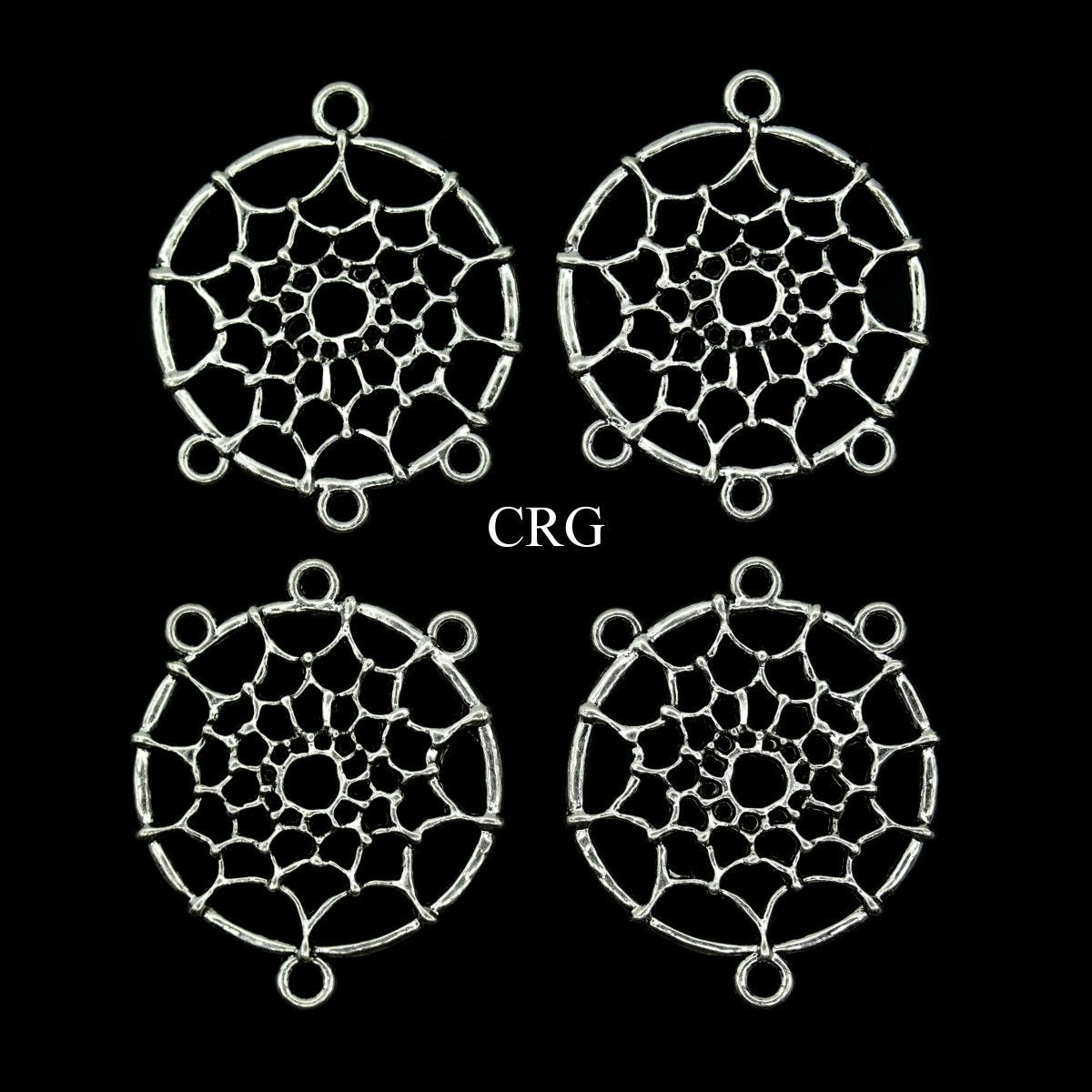 PACK OF 10 - Dream Catcher Connector Charm Pendant / 33x28mm avg