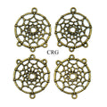 PACK OF 10 - Dream Catcher Connector Charm Pendant / 33x28mm avg
