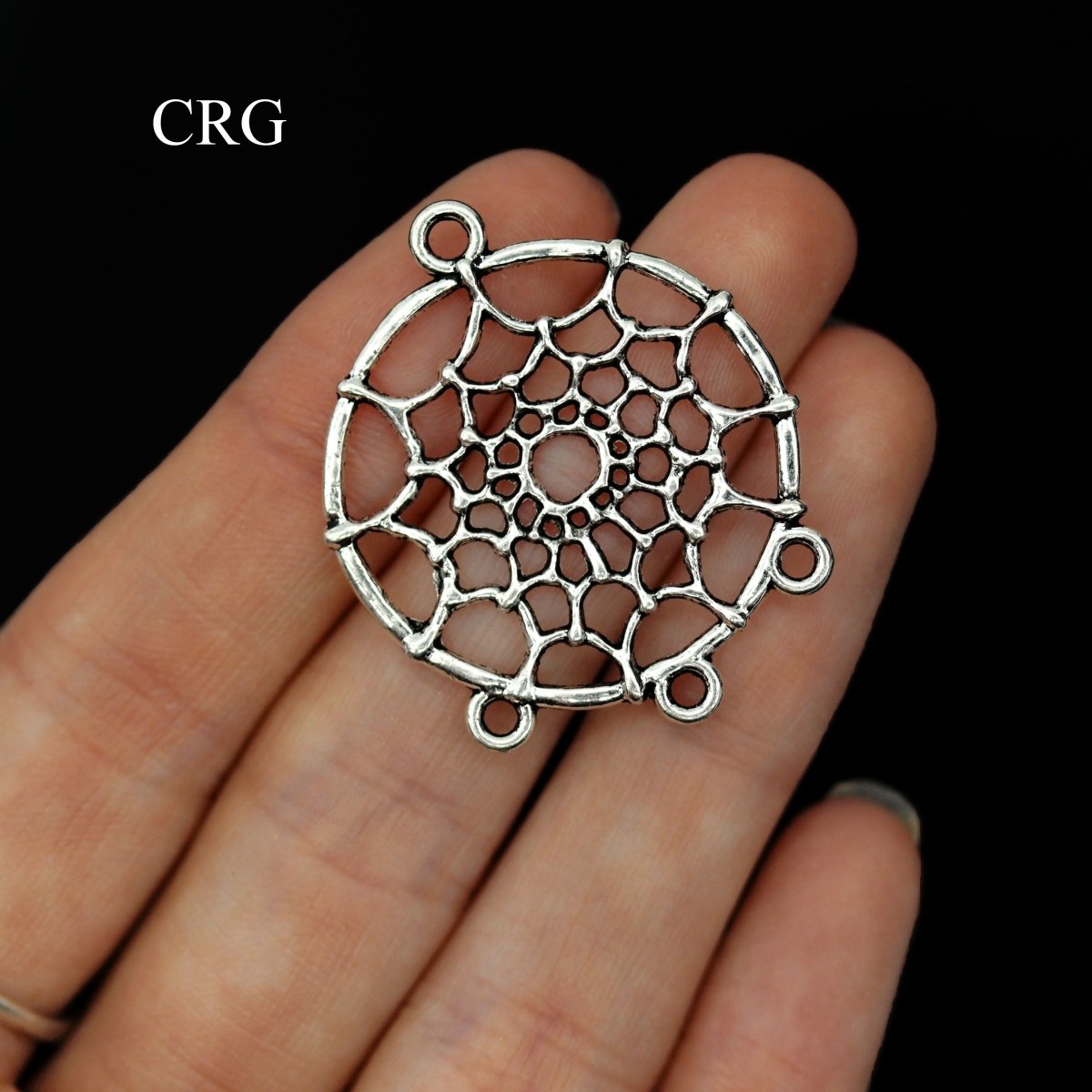 PACK OF 10 - Dream Catcher Connector Charm Pendant / 33x28mm avg