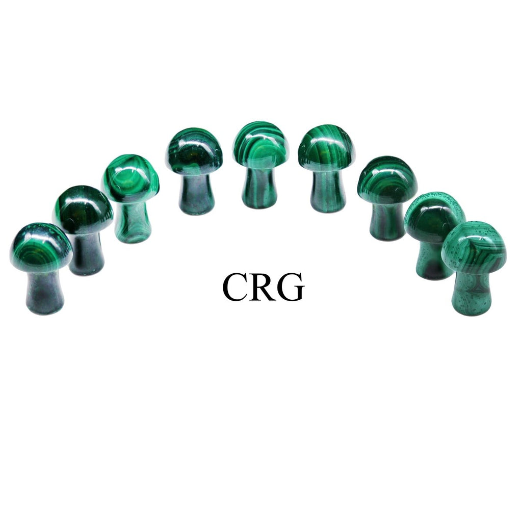 PACK OF 10 - Mini Malachite Mushrooms / .5"-.75" avg.