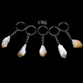 Citrine Raw Point Gemstone Keychains (1 To 1.5 Inches) (5 Pieces)