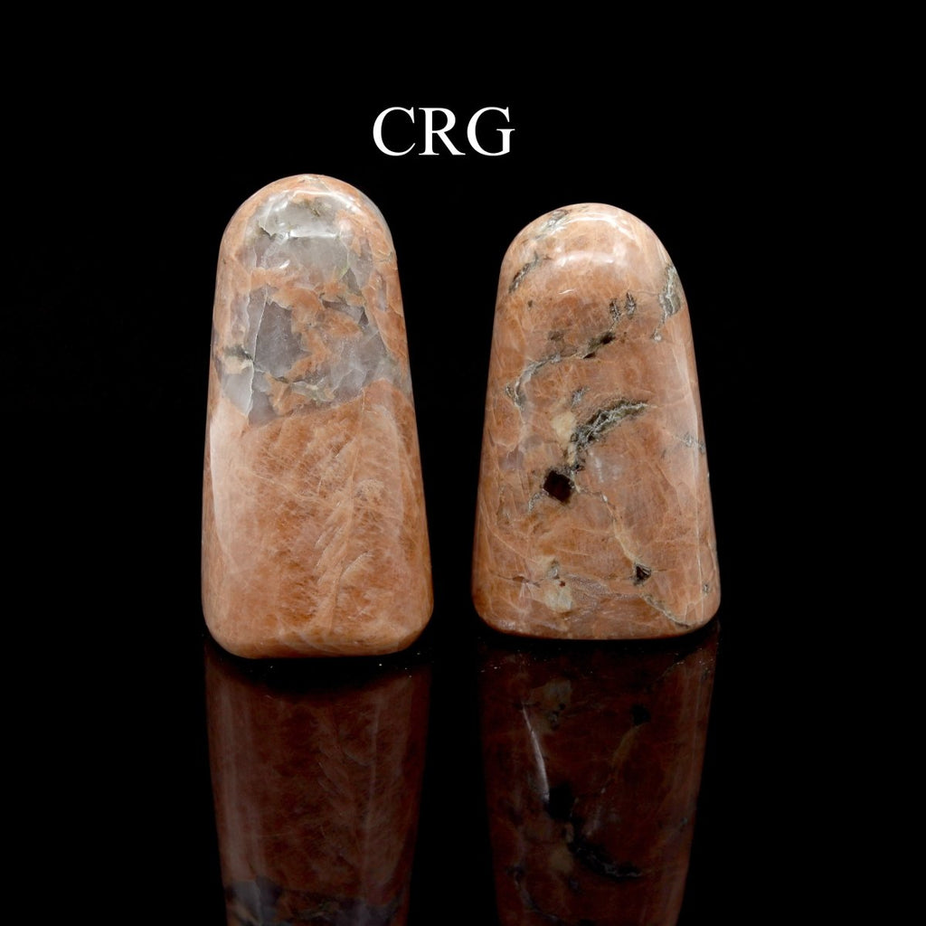 Peach Moonstone and Calcite Freeform Boulder (1 Piece) Size 3 to 5 Inches Standing Crystal Gemstone Decor
