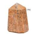 Peach Moonstone Point (1 Piece) Size 3 to 5 Inches Faceted Standing Crystal Tower