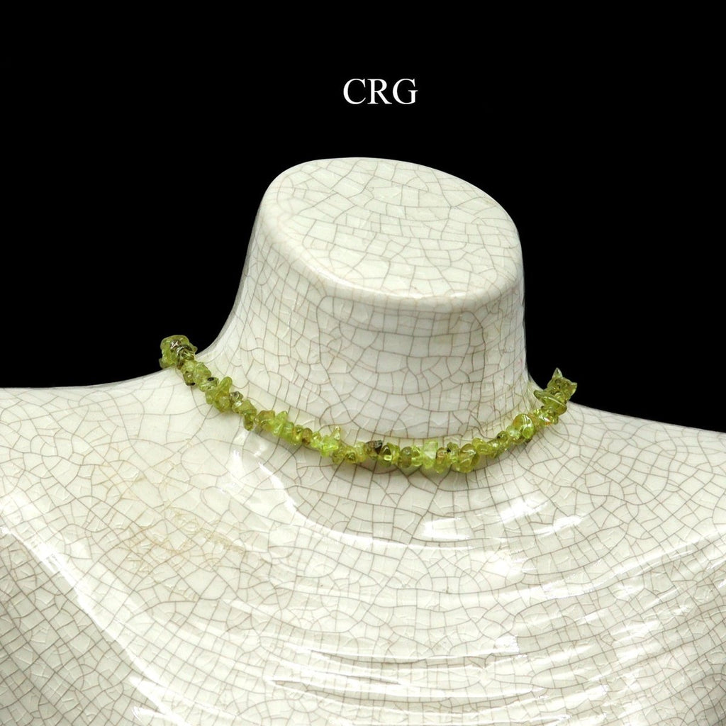 Peridot Inspired Strand Chip Choker Necklace (16 Inches) (4 Pieces) (INJD)