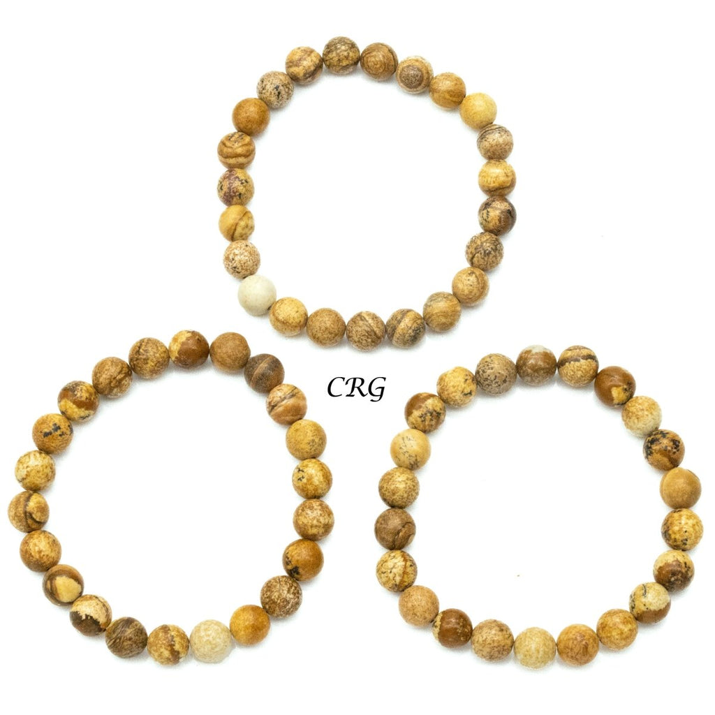 Picture Jasper Bracelet (1 Piece) Size 8 mm Crystal Bead Stretch Jewelry