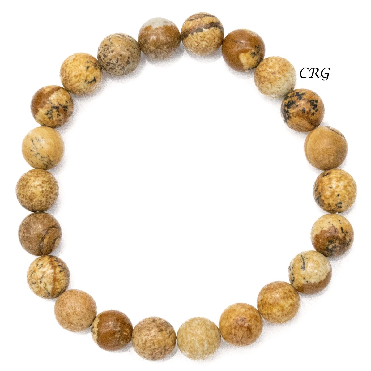 Picture Jasper Bracelet (1 Piece) Size 8 mm Crystal Bead Stretch Jewelry