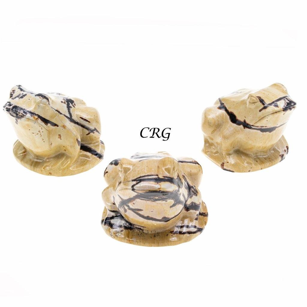 Picture Jasper Frog (1 Piece) Size 2.5 Inches Crystal Gemstone Animal Carving