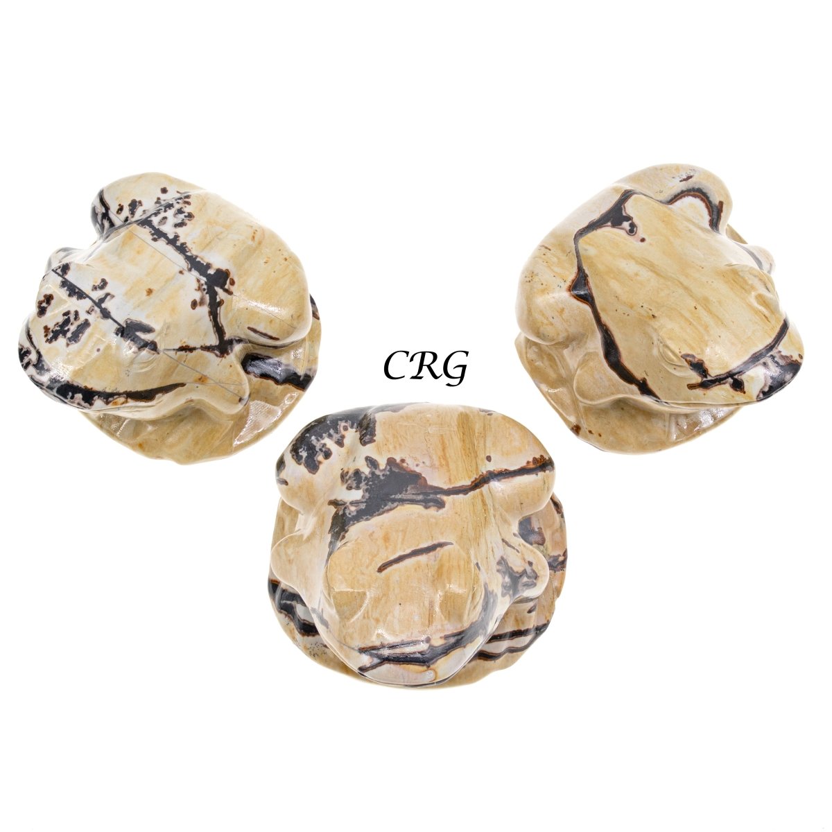 Picture Jasper Frog (1 Piece) Size 2.5 Inches Crystal Gemstone Animal Carving