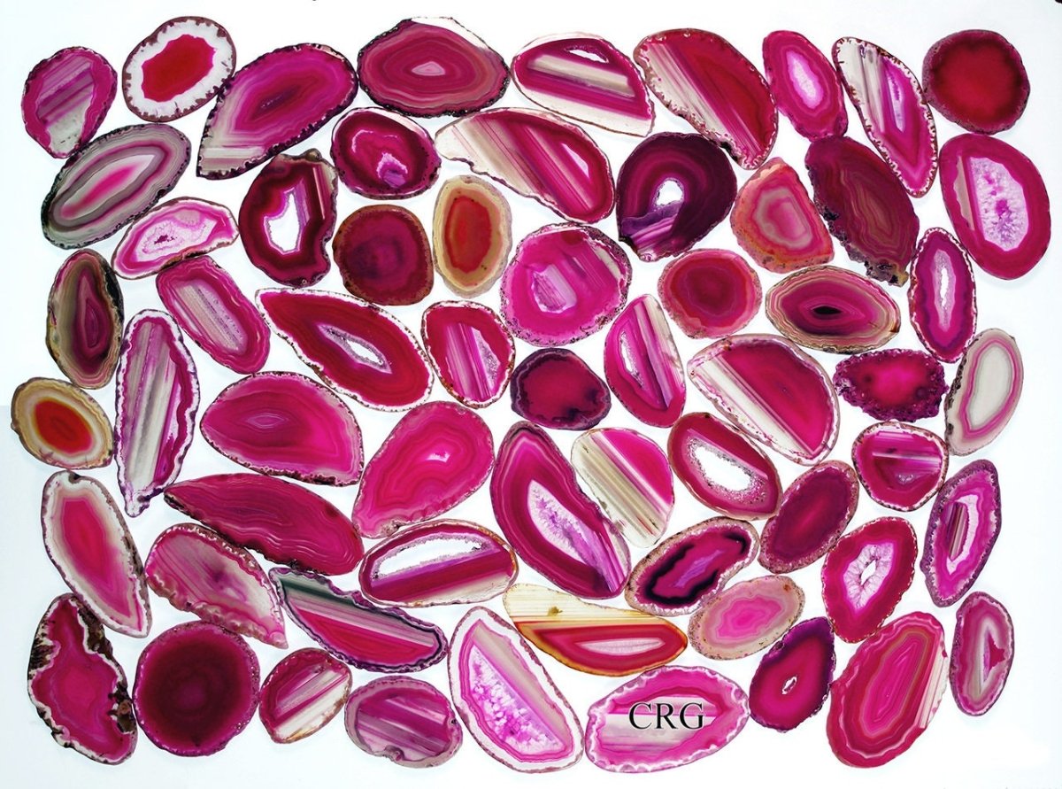Pink Agate Slice Size #1 (2.5 To 3.5 Inches) (1 Piece)