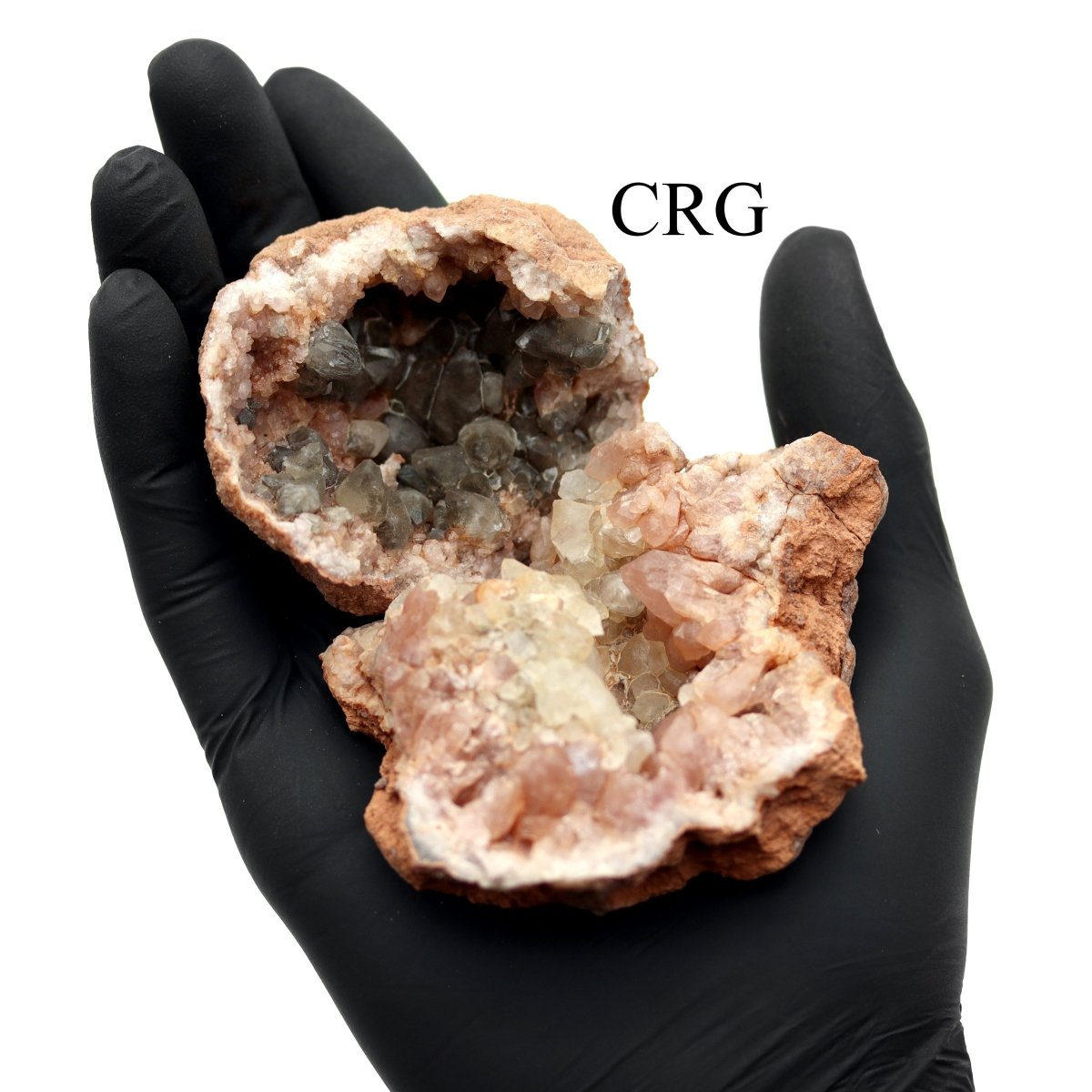 Pink Amethyst Geodes with Calcite Inclusions Large Flat (12 Pieces) Size 3 to 5 Inches Crystal Minerals