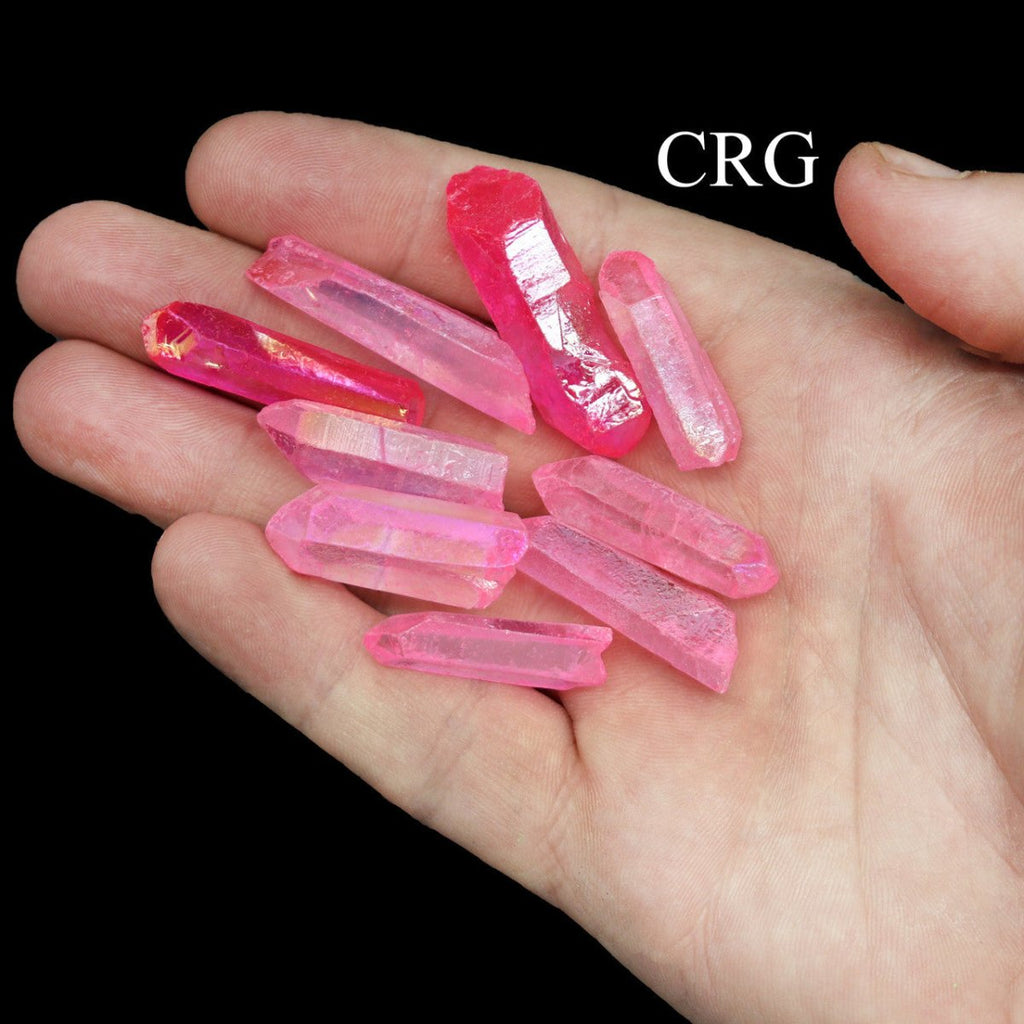 Pink Aura Quartz Points (1 Pound) Size 1 to 2 Inches Bulk Wholesale Lot Crystal Minerals