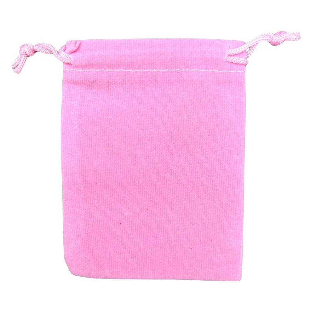 Pink Plush Velvet Pouch (1 Piece) Size 3 by 4 Inches Small Deluxe Gift Bag
