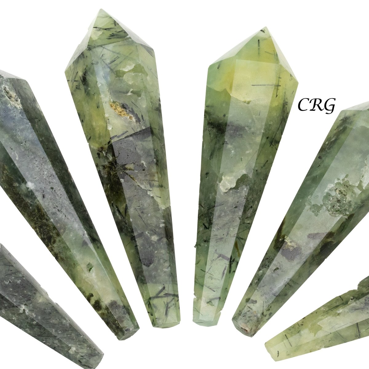 Prehnite Gemstone Wands (1 Pound) Size 4 Inches 6-Sided Single-Terminated Crystals