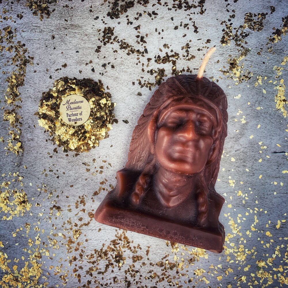 Beeswax Black Hawk Spell Candle - Spirit Guide & Social Justice Magic