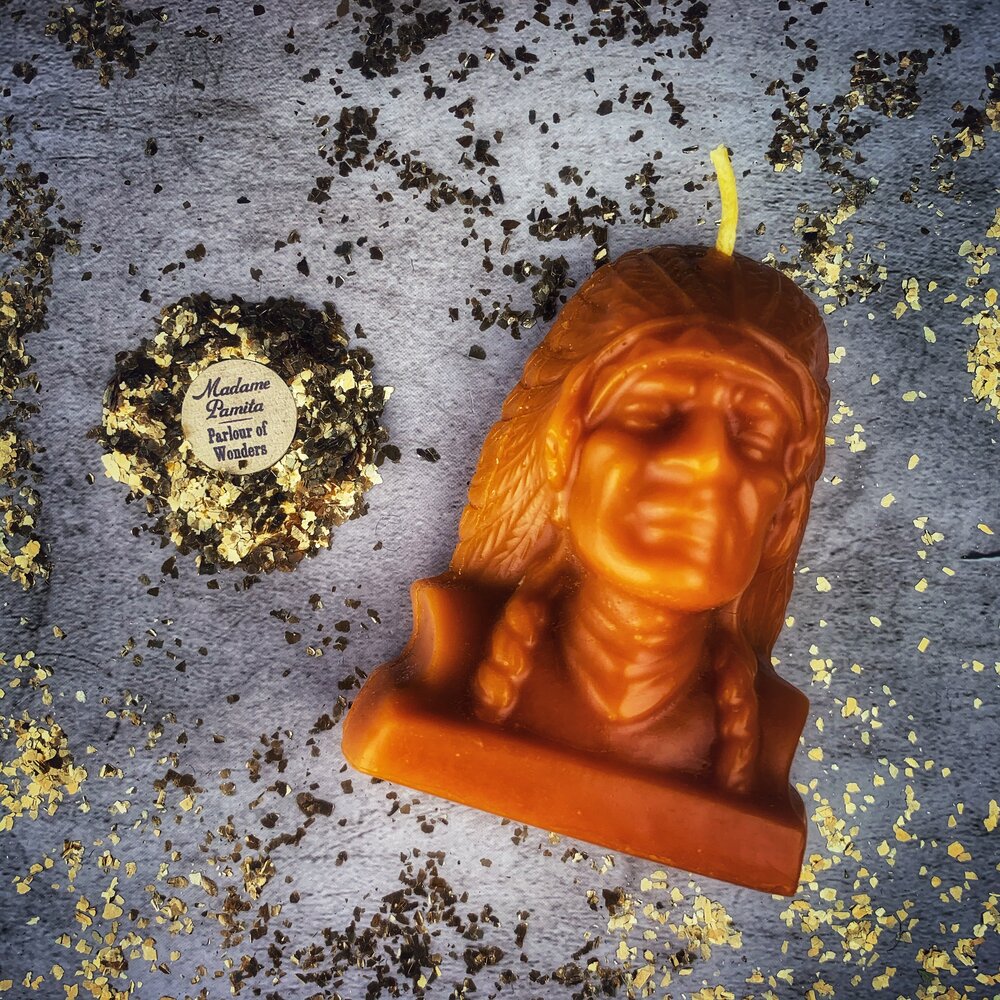 Beeswax Black Hawk Spell Candle - Spirit Guide & Social Justice Magic