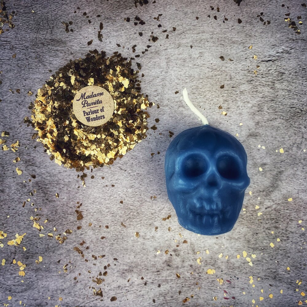 Beeswax Small Skull Spell Candle - Mind Influence & Ancestral Wisdom Magic
