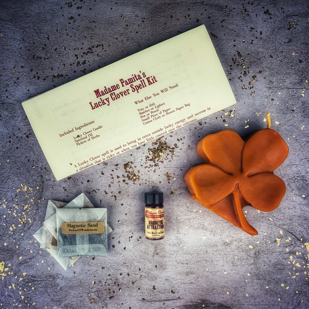 Lucky Clover Candle Spell Kit - Good Fortune & Lucky Breaks