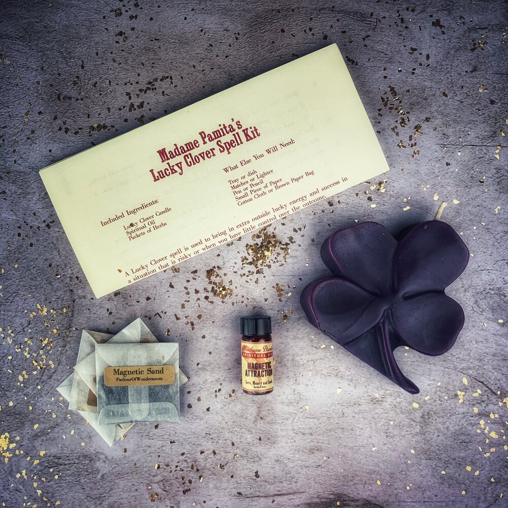 Lucky Clover Candle Spell Kit - Good Fortune & Lucky Breaks