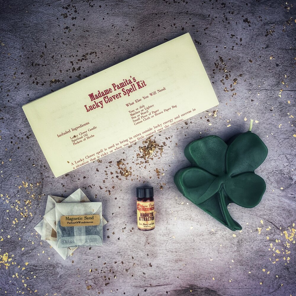 Lucky Clover Candle Spell Kit - Good Fortune & Lucky Breaks