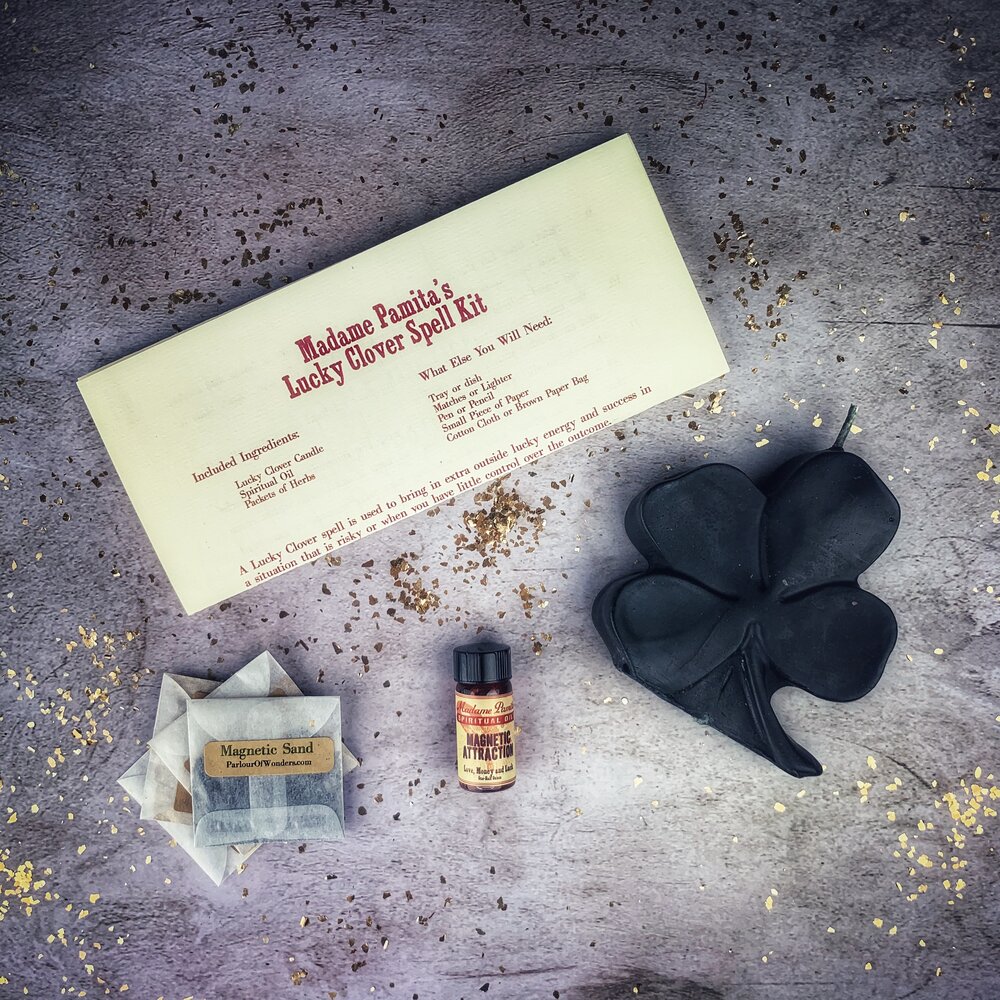 Lucky Clover Candle Spell Kit - Good Fortune & Lucky Breaks