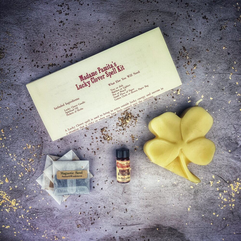 Lucky Clover Candle Spell Kit - Good Fortune & Lucky Breaks