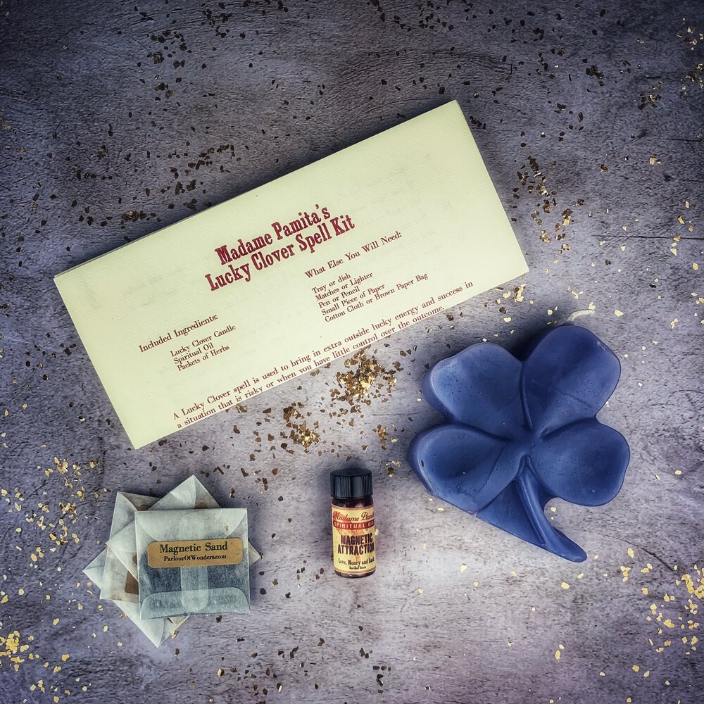 Lucky Clover Candle Spell Kit - Good Fortune & Lucky Breaks
