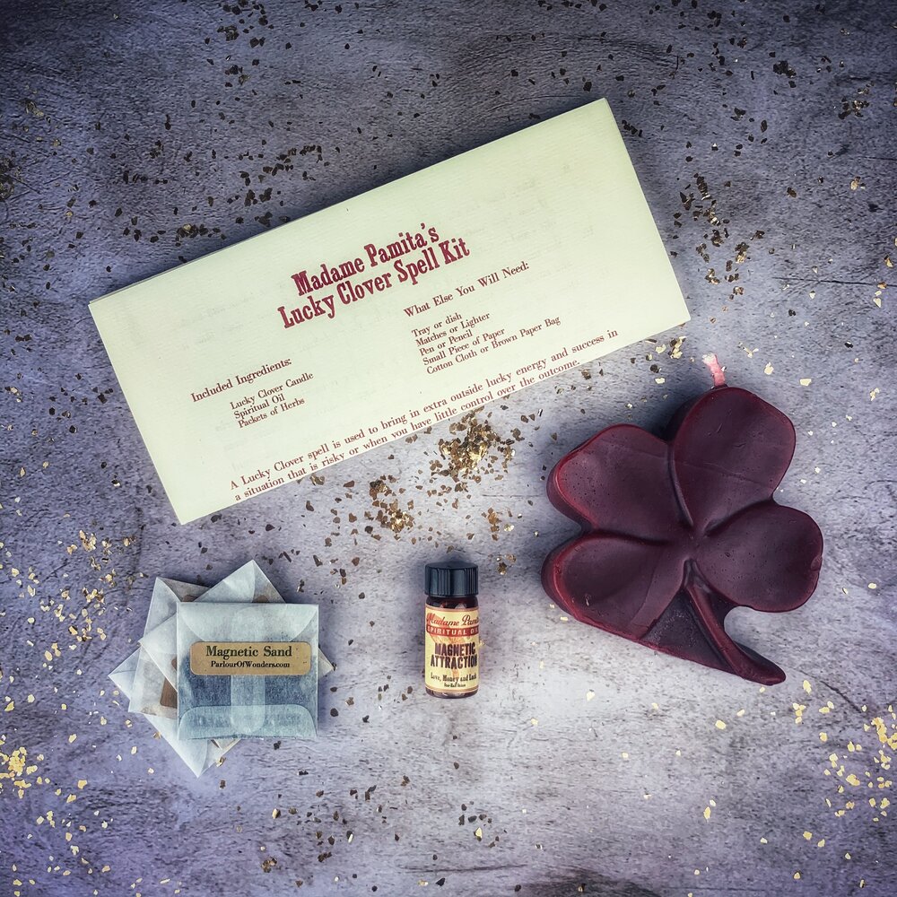 Lucky Clover Candle Spell Kit - Good Fortune & Lucky Breaks