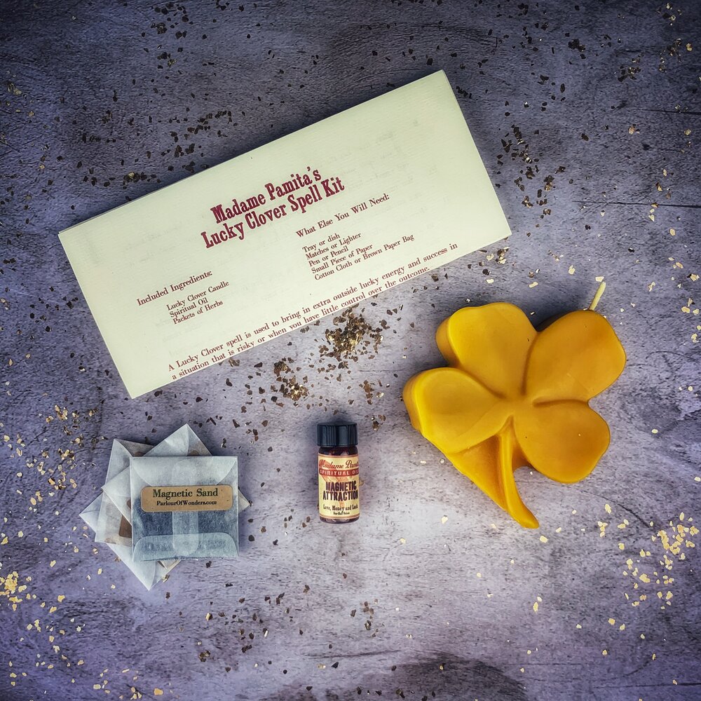 Lucky Clover Candle Spell Kit - Good Fortune & Lucky Breaks