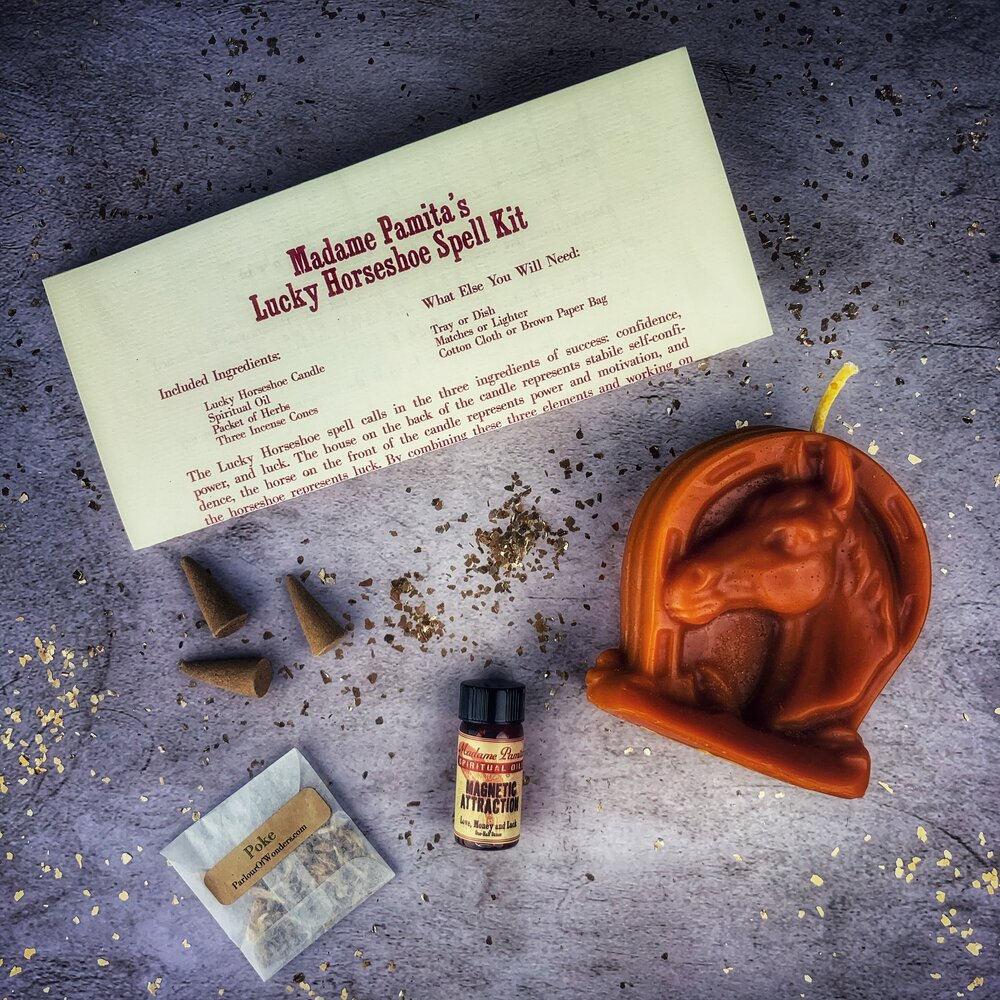 Lucky Horseshoe Candle Spell Kit - Luck & Power Magic