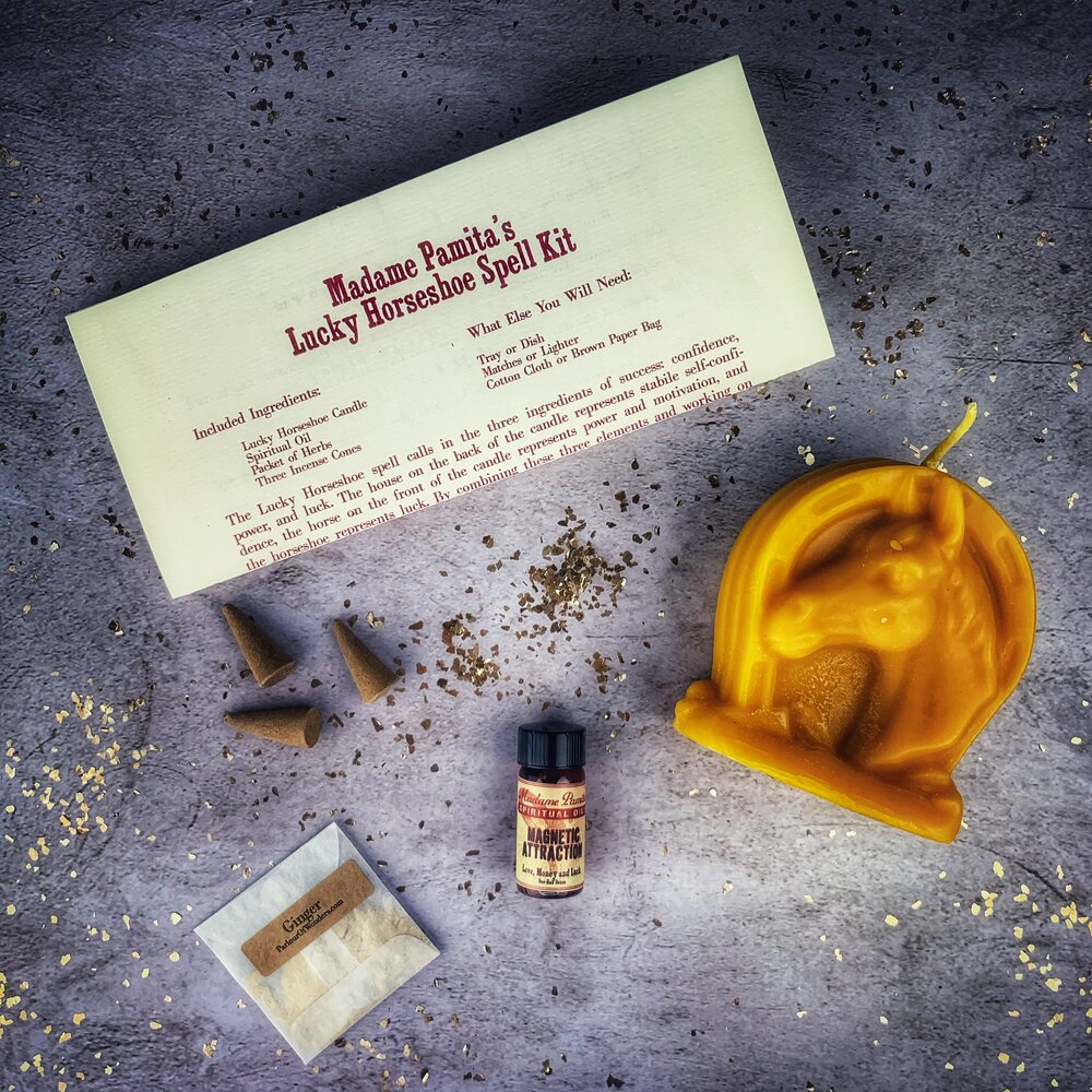 Lucky Horseshoe Candle Spell Kit - Luck & Power Magic