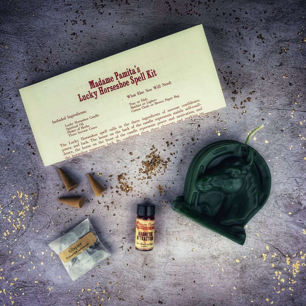 Lucky Horseshoe Candle Spell Kit - Luck & Power Magic