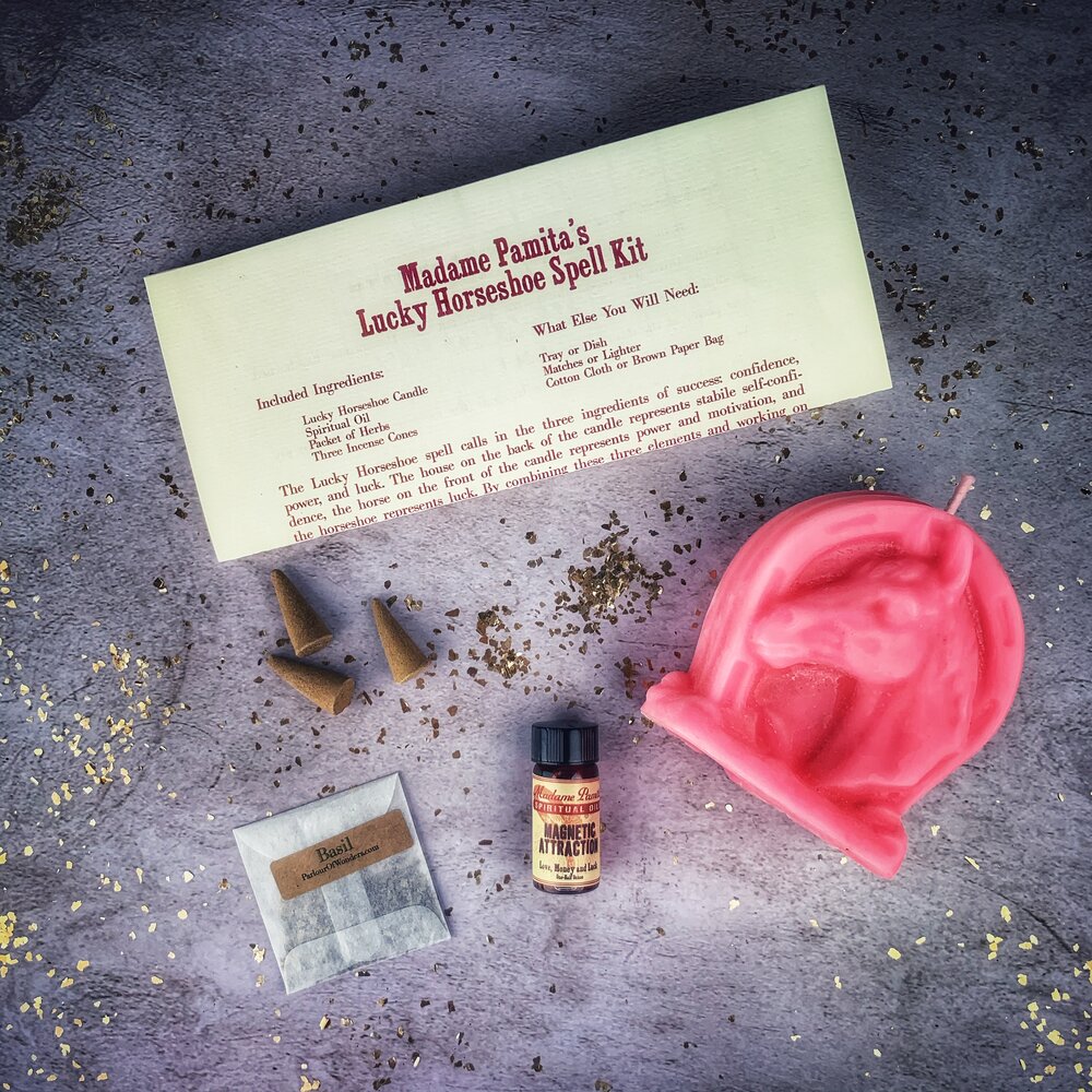 Lucky Horseshoe Candle Spell Kit - Luck & Power Magic