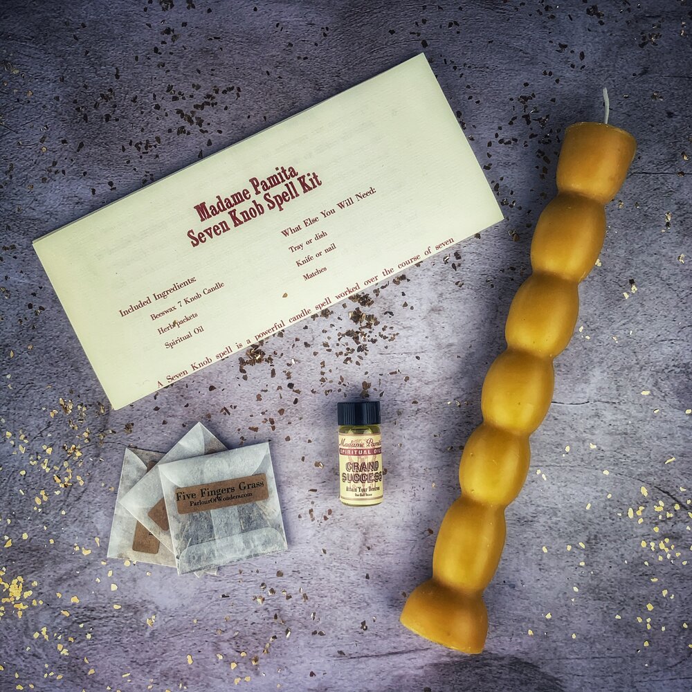 Seven Knob Candle Spell Kit - Seven-Day Manifestation Magic