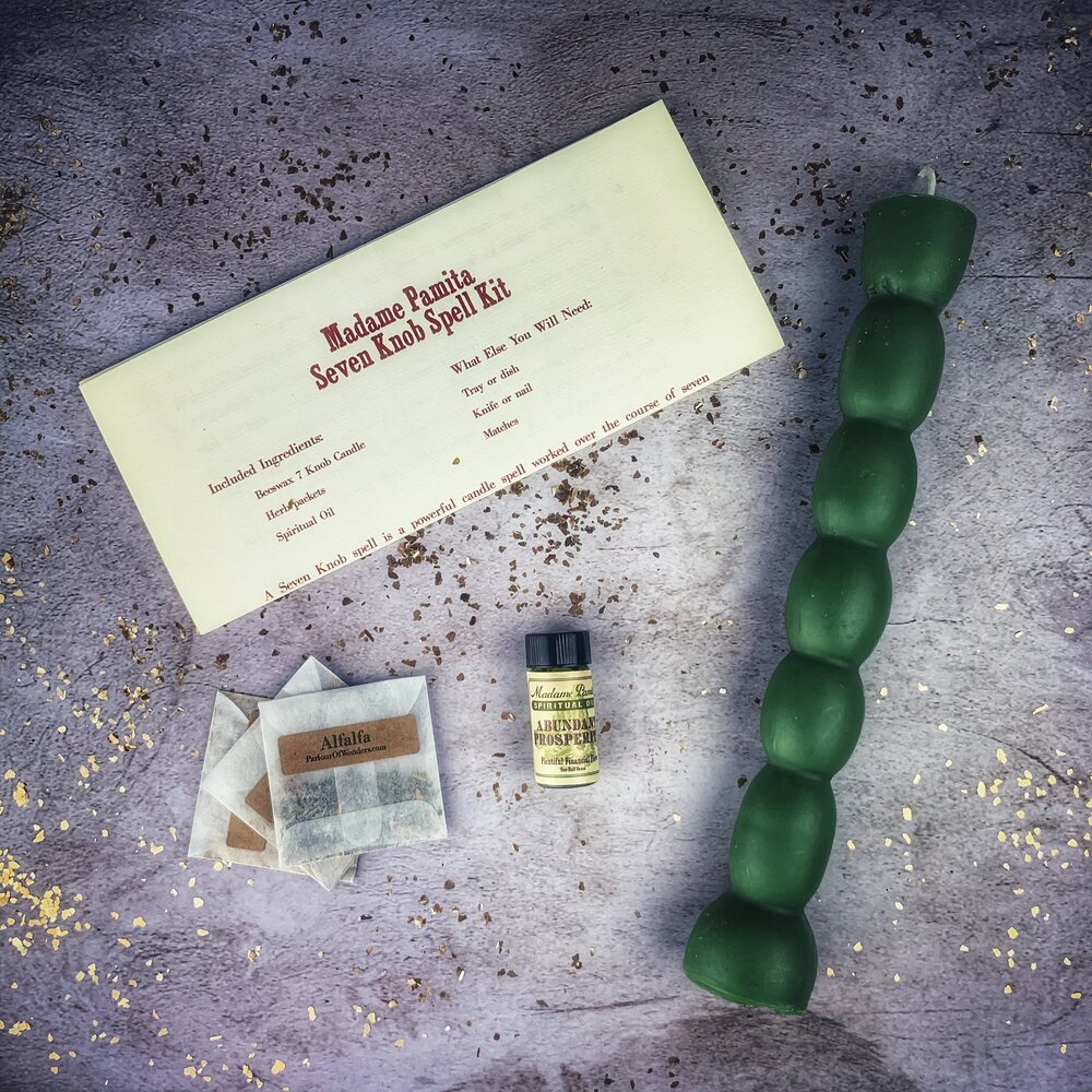 Seven Knob Candle Spell Kit - Seven-Day Manifestation Magic