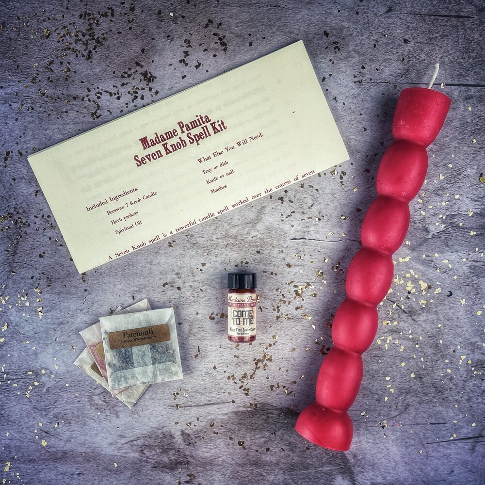 Seven Knob Candle Spell Kit - Seven-Day Manifestation Magic