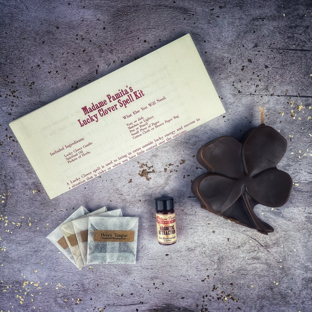 Lucky Clover Candle Spell Kit - Good Fortune & Lucky Breaks
