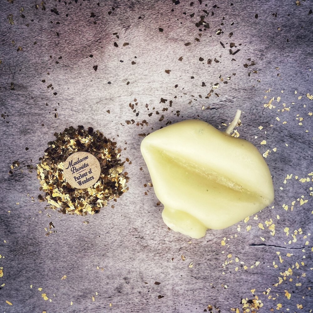 Beeswax Talk to Me Lips Spell Candle - Communication & Passion Magic