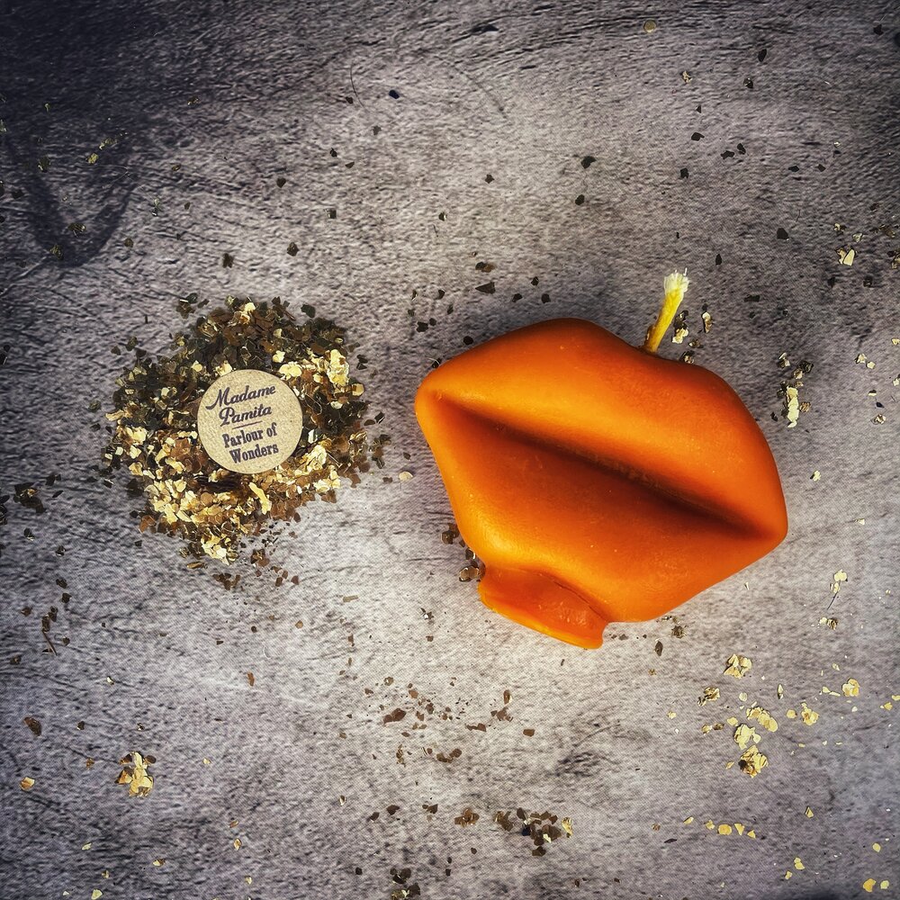 Beeswax Talk to Me Lips Spell Candle - Communication & Passion Magic
