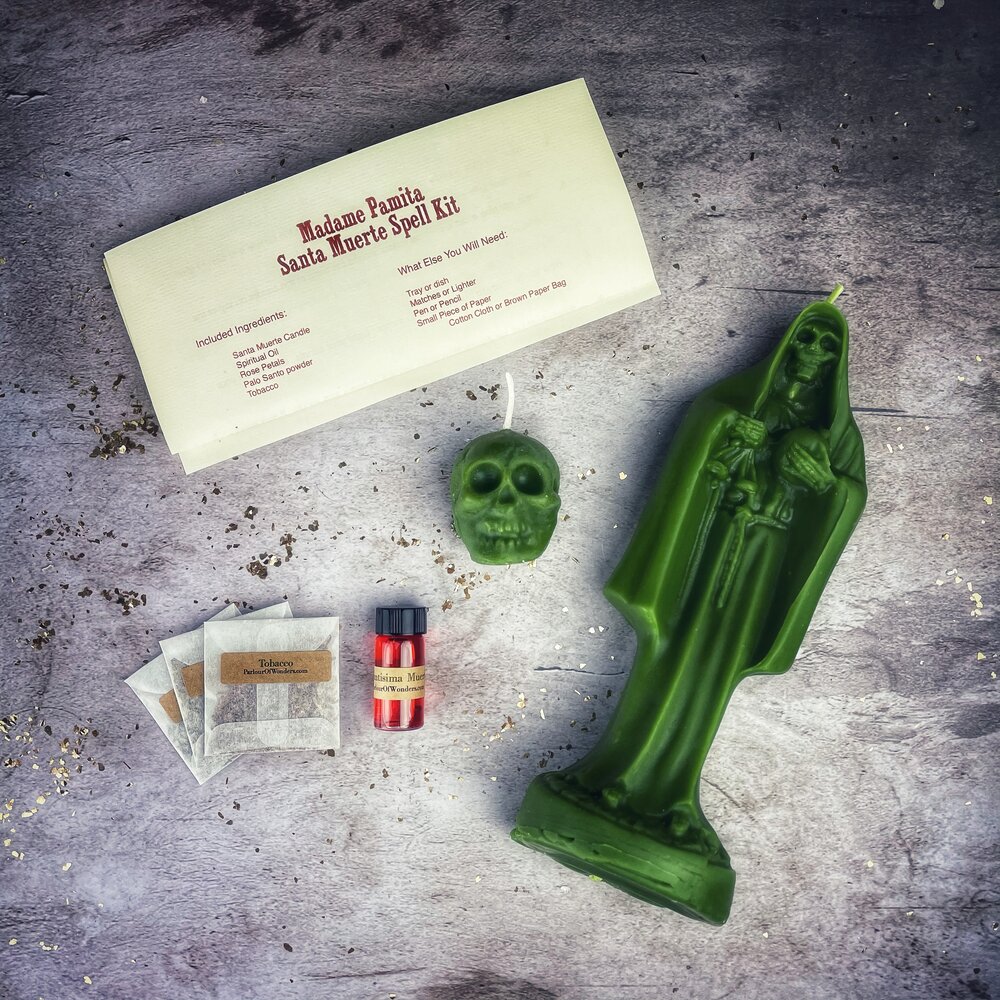 Santa Muerte Candle Spell Kit - Sacred Folk Saint Devotion & Protection