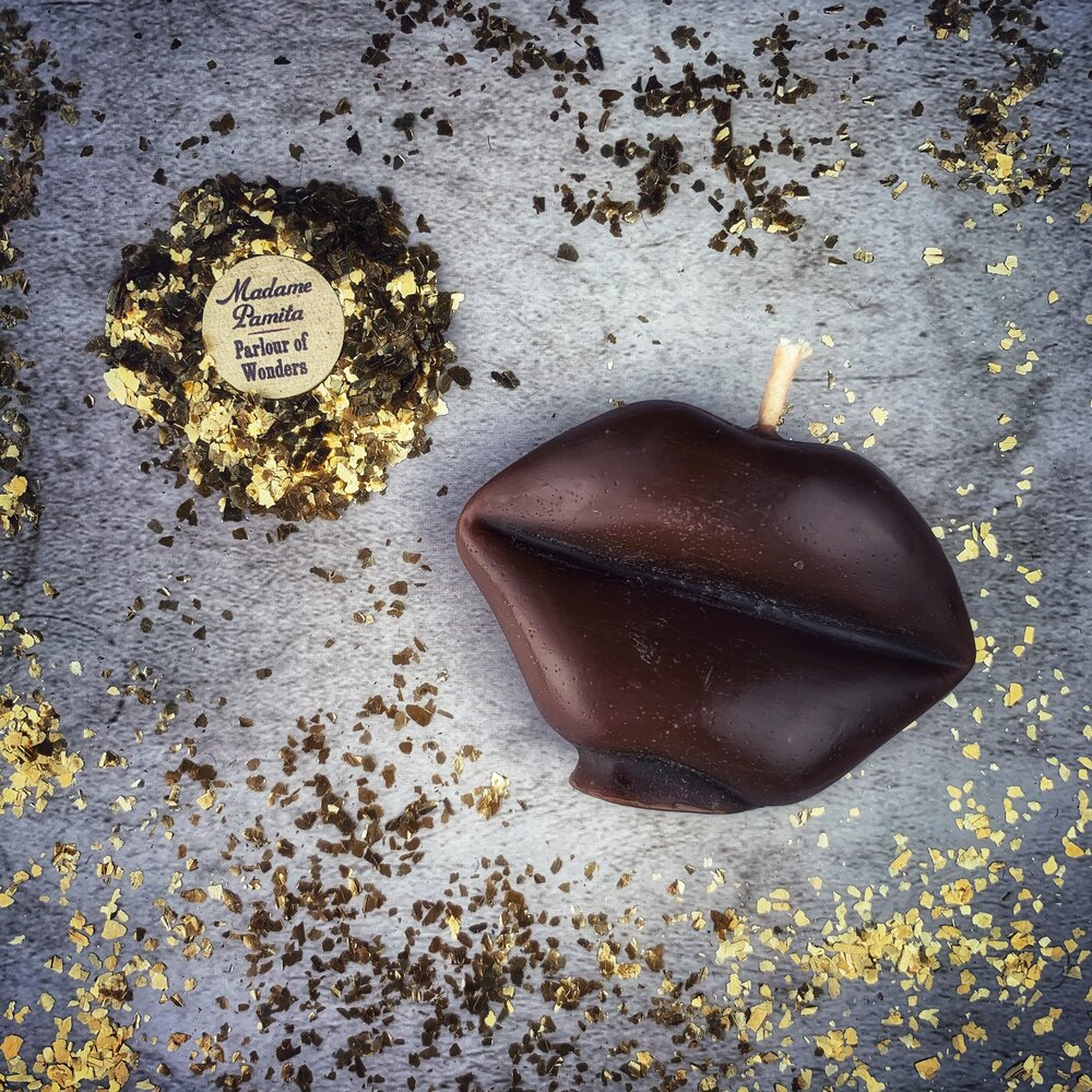 Beeswax Talk to Me Lips Spell Candle - Communication & Passion Magic