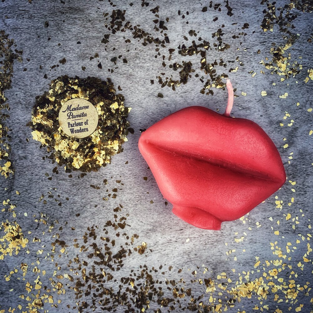 Beeswax Talk to Me Lips Spell Candle - Communication & Passion Magic