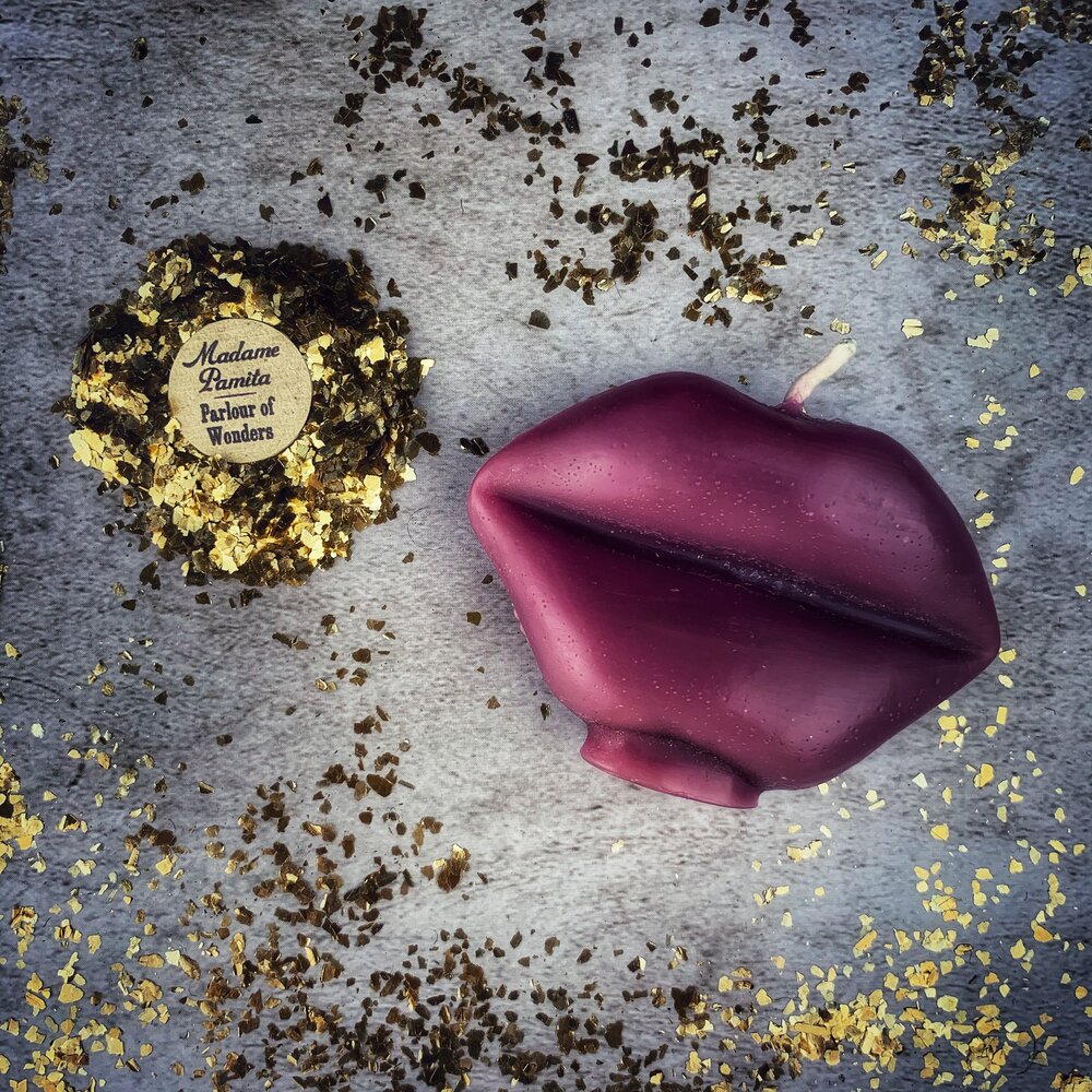 Beeswax Talk to Me Lips Spell Candle - Communication & Passion Magic