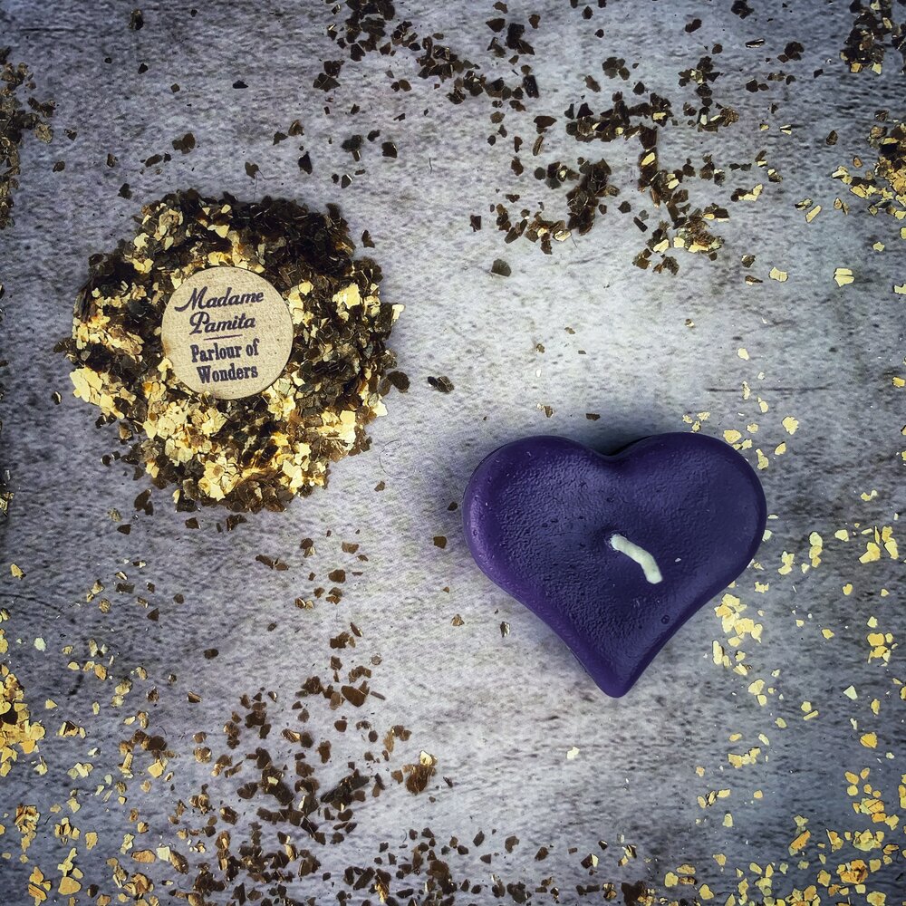 Beeswax Mini Heart Spell Candle - Love Influence & Emotional Healing Magic